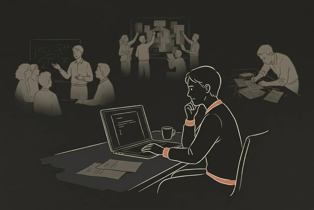 A professional updating a sparse resume while remembering the richer work they have done.